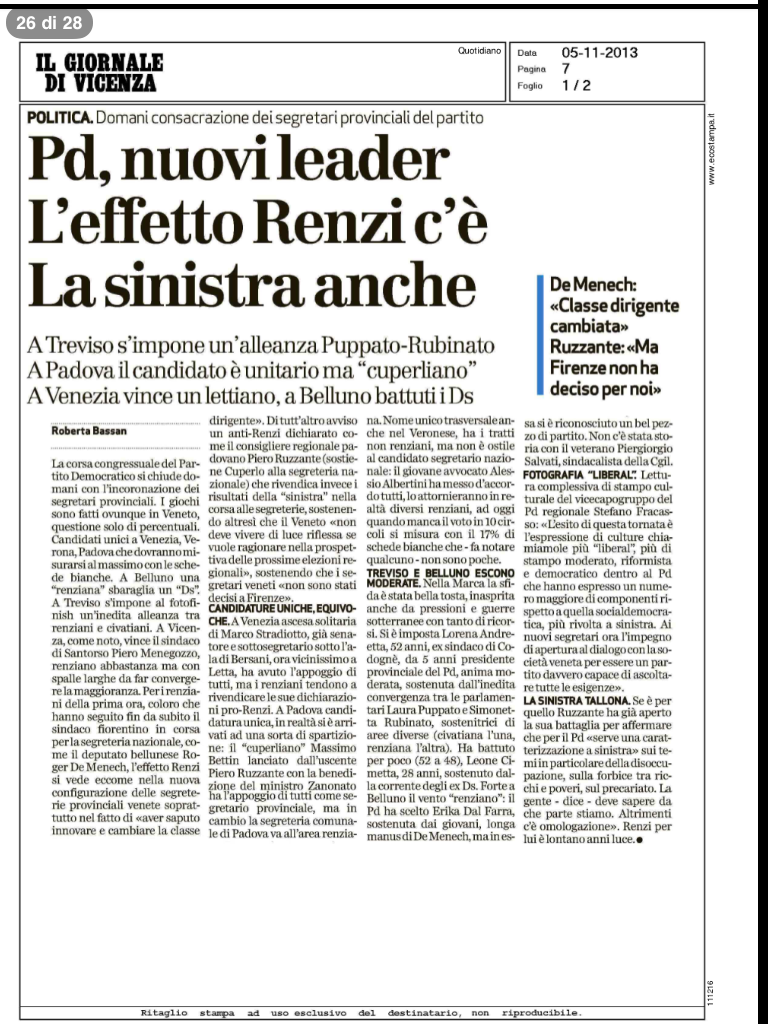 Rassegna Stampa 5/11/2013